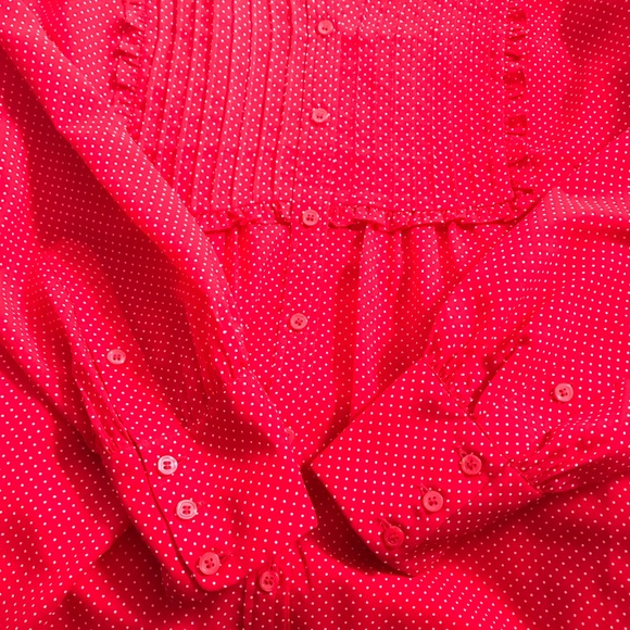 JCrew red and white dot shirt - Picture 3 of 3